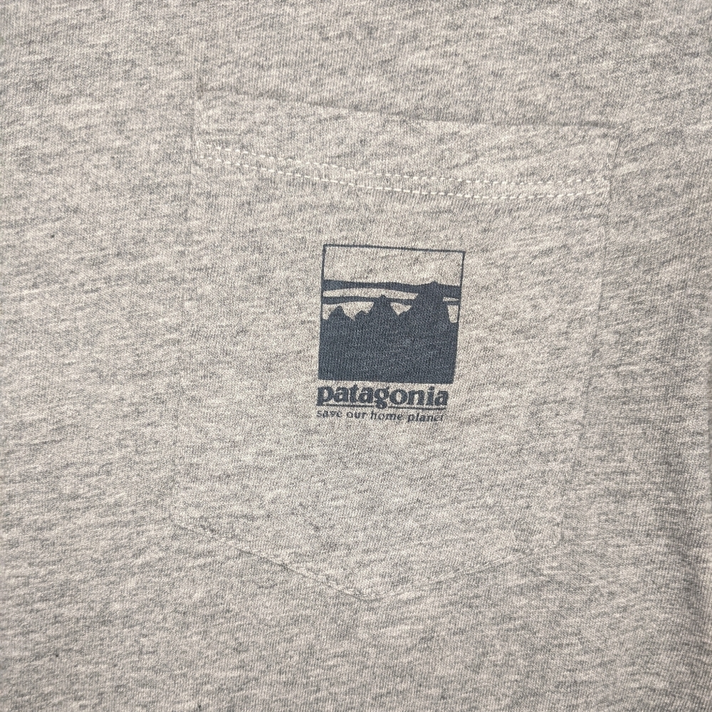 Patagonia 🏔️ Grey Pocket Tee Save Our Home Planet - Picture 3 of 6